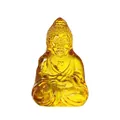 Barnsteenkleurig kristallen Boeddhabeeld voor Zen-decoratie en meditatie - Tathagata Boeddha (Goud) / Klein (50*30.6*74.3mm)