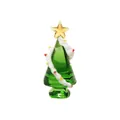 Albero di Natale in cristallo verde fatto a mano con stella - Stile a Doppia Onda / 61*28mm / Verde