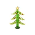 Statuetta squisita in vetro soffiato verde per albero di Natale con stella gialla. - Tipo standard / 55*80mm / Verde brillante