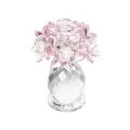 Kristall-Sonnenblumen-Ornament in Rosa und Klar mit facettiertem Wassertropfen-Sockel - 6 Blumen Diamant Stil / 65*65*94mm / Rosa