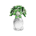Elegantes grünes Kristall-Sonnenblumen-Ornament mit einer facettierten klaren Vase - 6 Blumen Diamant Stil / 65*65*94mm / Grün