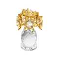 Eleganter gelber Kristall Sonnenblumenstrauß Ornament in einer facettierten Glasvase - 6 Blumen Diamant Stil / 65*65*94mm / Gelb
