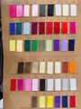 Professional polyester ribbon color swatch card with gold and silver metallic edges - Selectable Color Code (6283260503036) / 0.6cm x 100 Yards