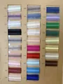 Selection of multicolor chiffon organza ribbons displayed on a color sample card - 1cm x 100 Yards / Multi-color