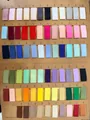 Comprehensive color swatch card for matte polyester cotton ribbons with numeric codes - Narrow Width Multi-Length (Please Remark Color)