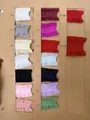 Elastic ruffled gauze ribbon color swatch card for gift wrapping and hair accessories - White Style (000) / 2.5cm x 45m / White