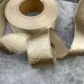 Cinta de raso de una sola cara en oro champán con borde prensado para decoración artesanal - 1.5CMX10 Yards / Oro claro