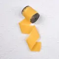 Handmade yellow frayed edge cotton linen ribbon for wedding bouquet decorations 4cm - Bright Yellow (4055) / Without Wood Spool