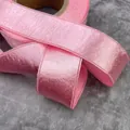 Nastro di raso rosa confetto con bordi rifiniti per confezioni regalo di lusso e fai da te - 1.5CMX10 Yards / rosa gomma