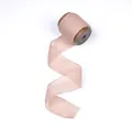 Handmade dusty rose chiffon pleated ribbon with frayed edges for wedding decor - 6373#(4CM X 5 Yards) / Single Roll (No Wooden Axis) / Champagne