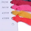 Frayed edge cotton ribbon swatch card showing four vibrant colors for floral decor - Coral Orange (4358#) / 4cm x 5 Yards