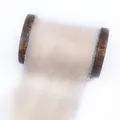 Premium cream velvet ribbon with hand-torn frayed edges wrapped on a wooden spool - 1 Meter (3.8-4cm Width) / Off White