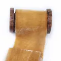 Vintage frayed edge velvet ribbon in golden brown for elegant wedding decor and diy crafts - 1 Meter (3.8-4cm Width) / Earthy Yellow