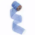 Romantic light blue chiffon ribbon on a rustic wooden spool for DIY crafts - Light Blue