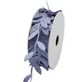 Lavender leaf embossed decorative ribbon roll for floral arrangements and crafts. - 2.5CM X 50M / Light Purple