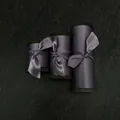 Elegante set di tre nastri in seta grigio antracite con bordi a taglio vivo per fai da te - Nastro di Seta con Bordo Sfilacciato (#5832) / 2cm x 5 Yards / Grigio scuro