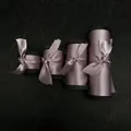 Set di nastri in seta pregiata rosa antico in quattro larghezze su rocchetti neri - Stile Bordo Sfilacciato (#9916) / 2cm x 5 Yards / Viola Morandi