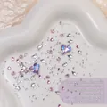Nail art decoration material pack with pink heart gems and purple K9 crystal stones - Purple Moonlight Gem Box