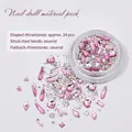 Pfirsichrosa Nagelkunst-Materialpaket mit Herz-Strasssteinen und Mini-Stahlkugeln - Pfirsich Party