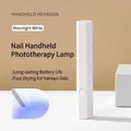 Moonlight white handheld mini UV LED nail lamp with hexagonal design for quick drying - Moonlight White