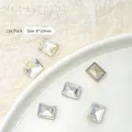Hochwertige klare 8x10mm rechteckige Rhinestones für elegante 3D-Nagelkunst-Dekorationen - Rechteckiger Stil / 8*10mm (1 Stück)