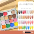 Professional 16-color solid magic gradient nail powder palette with sponge applicator - 01# Midsummer Garden