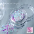 Iridescent aurora cellophane shards for nail art, Japanese laser style 4# in clear jar - Japanese Laser Style 4#(zqsp0468-01)