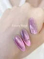 Sparkling frost rose shimmer cat eye nail polish gel for a glittery rose pink manicure effect - 09# Frost Rose