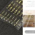 Gold 3D embossed bone and flame nail art stickers for spooky Halloween manicure - Gold Hot Stamping Bone (to-2469 Gold)