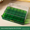 Green acrylic storage box with 24 compartments for jewelry and nail art - 24 Grids / Verdant