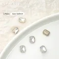 Hochwertige 6x8mm achteckige klarweiße Strasssteine mit spitzem Boden für feine Nailart - Achteck-Stil / 6*8mm (1 Piece)