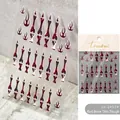 Ultra-thin red bone and flame design nail stickers for retro Halloween nail art - Red Bone and Flame (to-2497)
