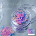 Irregular iridescent aurora cellophane shards for laser nail art decoration in jar - Japanese Laser Style 7#(zqsp0468-01)