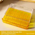 High-quality acrylic drawer storage box with a yellow 24-grid jewelry organizer insert - 24 Grids / Yellow