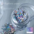 Iridescent holographic nail art glass paper flakes in clear jar style 8 - Japanese Laser Style 8#(zqsp0468-01)