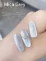 Mica grey cat-eye magnetic gel nail polish with intense silver glitter shimmer effect - 02# Mica Grey