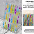 Ultra-thin colorful bone and flame nail art stickers for Halloween manicure, style to-2499 - Colorful Bone and Flame (to-2499)