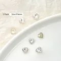 Exquisiter 6x6mm herzförmiger Kristall-Nagelkunst-Strassstein mit silberweißem Schliff - 6*6 Pfirsichherz / 6*6mm (1 Piece)