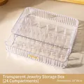 24-compartment clear acrylic jewelry storage box drawer for desktop organization - 24 Grids / Clear