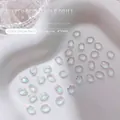 Estrás ovalado iridiscente para uñas en acabado azul sal marina, decoración 6x8 mm - Estilo Ovalado (G1302) / 1 Pieza (G1302 Ovalado-6x8mm)