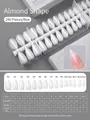 Transparente mandelförmige Press-on-Nagelspitzen Set 240 Stück mit Größentabelle - Mandelform / 240 Stück/Box