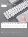 Umfassendes Set mit klaren Press-on-Nagelspitzen in Squoval-Form mit Größentabelle, 240 Stück - Abgerundet Quadratisch / 240 Stück/Box