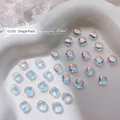 Diamantes de imitación cuadrados para uñas aurora gemas de cristal 8x8 mm para decoración - 1 Pieza (G1310 Cuadrado Gordo-8x8mm)