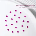 Funkelnde rosarote herzförmige flache Kristalle für Nagelkunstdekorationen und DIY-Handwerk - 20er Set / Fuchsia