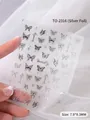 Self-adhesive butterfly nail stickers with silver hot stamping 5D relief design - Silver Stamping Hollow Butterfly (to 2316)