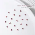 Pfirsichrosa herzförmige Nagelkunst-Strasssteine, 3x3,5 mm Flatback-Kristall-Set - 20er Set / Lotosrot