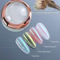Solid aurora nail powder with moonlight white mirror effect for professional manicure - 03 Solid Moonlight Powder