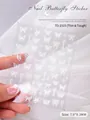 5D stereoscopic relief butterfly nail stickers on a transparent background sheet - Thin Embossed White Butterfly (to 2315)