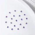 Mini strass violets en forme de cœur pour la décoration d'ongles, dos plat, 3x3,5 mm - Lavande