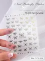 Gold 5D relief butterfly nail stickers with hollow patterns on 7.9x9.3mm sheet - Gold Stamping 5D Embossed Butterfly (to 2349)